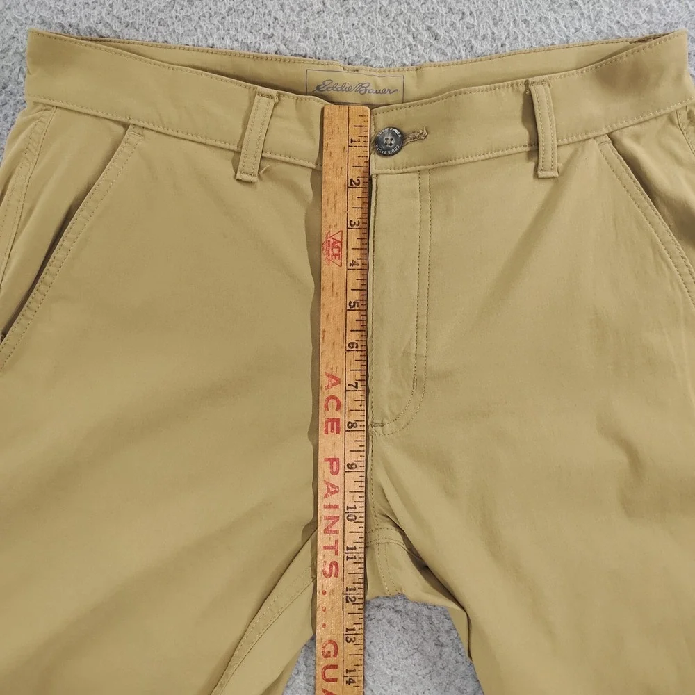 Eddie Bauer Pants Mens 33x32 Tan Travex Tech Mid-Rise Straight Leg Stretch Chino